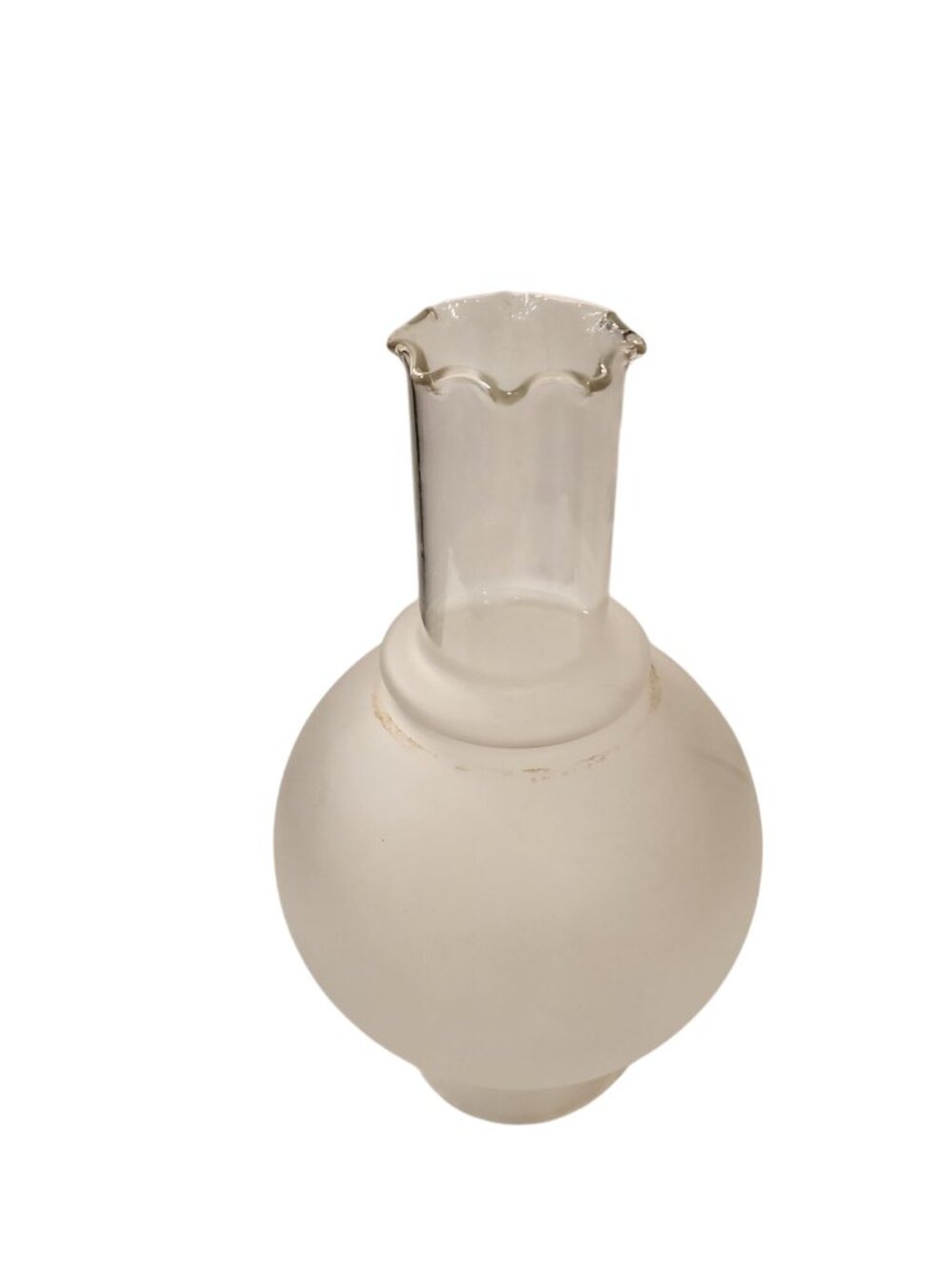 vintage frosted and clear glass hurricane lamp chimney